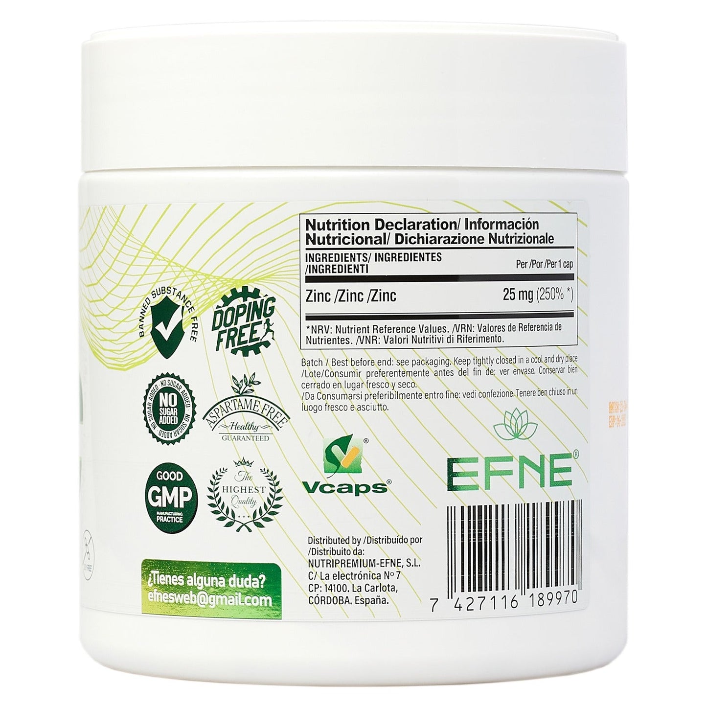 BISGLICINATO DE ZINC EFNE (400 CAPS)