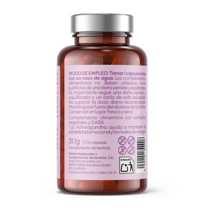 Keep Calm Ashwagandha 120 Comprimidos para 4 Meses con Melisa Gaba y Magnesio Reduce Estrés Aumenta Energía y Equilibrio - Suplemento Natural Orgánico
