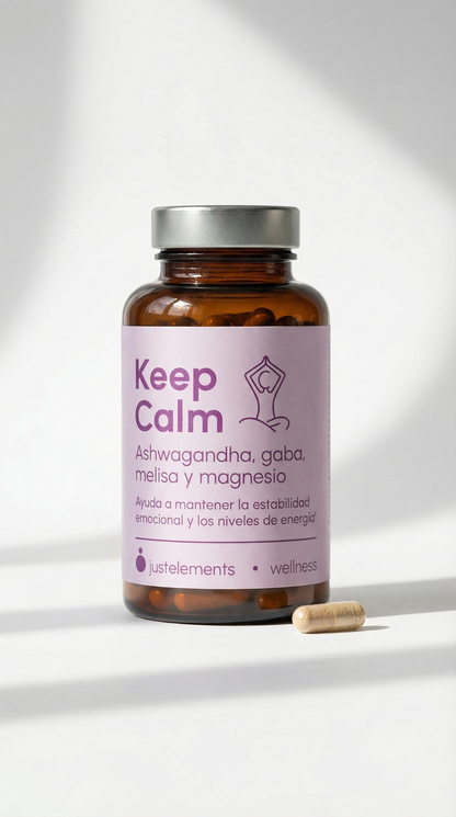 Keep Calm Ashwagandha 120 Comprimidos para 4 Meses con Melisa Gaba y Magnesio Reduce Estrés Aumenta Energía y Equilibrio - Suplemento Natural Orgánico