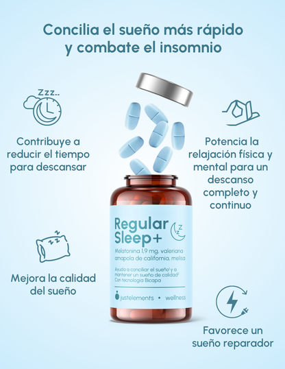 Regular Sleep Melatonina 1,9mg 90 Comprimidos - Bicapa Sueño Profundo | Just Elements