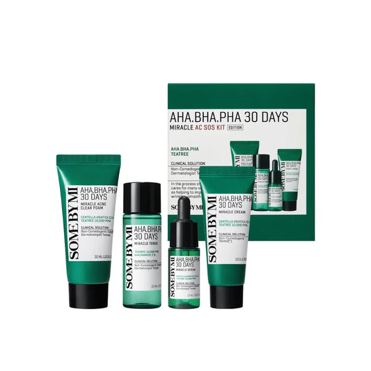 Some By Mi - AHA BHA PHA 30 Days Miracle AC SOS Kit - Acne Skin Cosmetics Kit - 30ml+30ml+10ml+20g