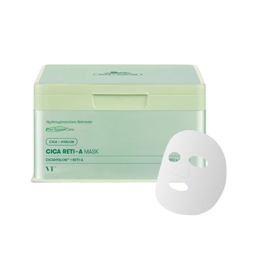 VT Cosmetics - CICA Reti-A Mask - Moisturizing and Exfoliating Face Mask Set in a Sheet - 30pcs/350g
