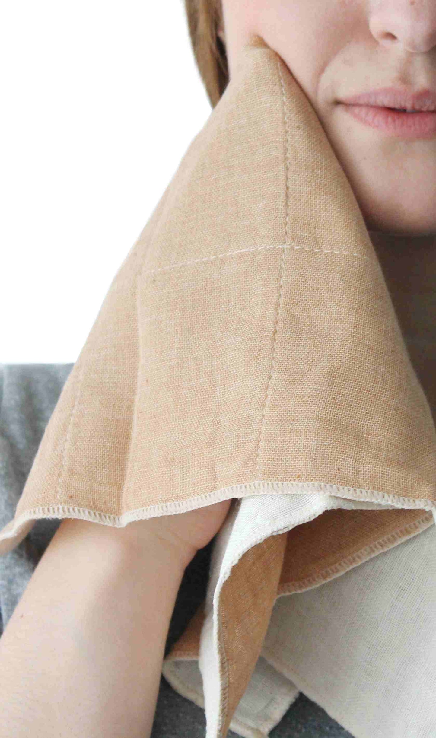 Toallas faciales de alta absorción - Orgánicas: Marfil / 35cmx35cm