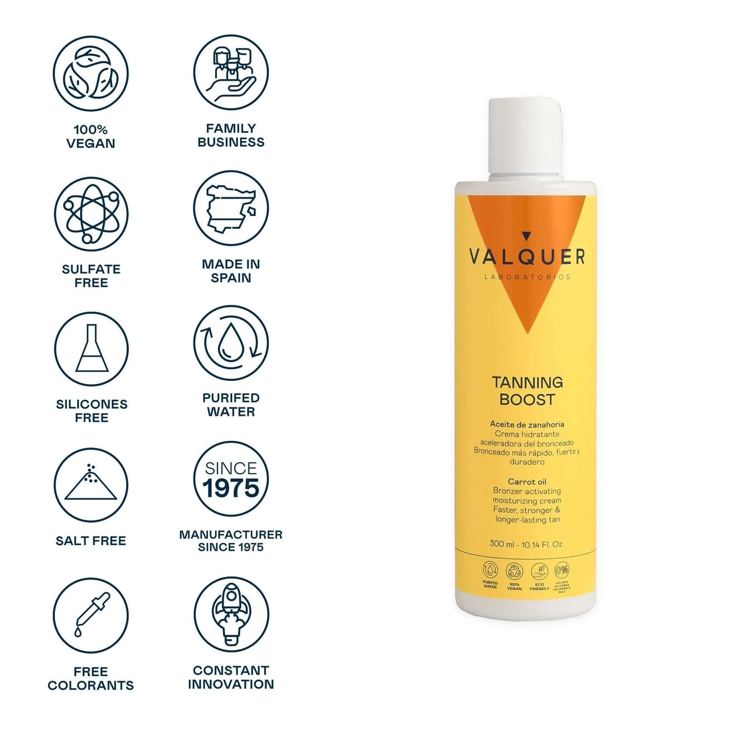 Crema Aceleradora Bronceado 300ml - Hidratante | Valquer® Vegana Halal