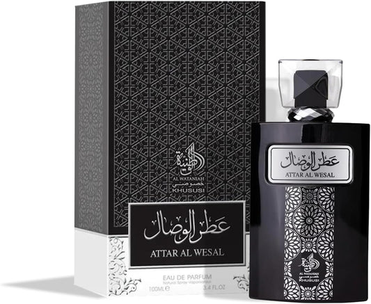 Al Wataniah Attar Al Wesal - Perfume Oriental Unisex con Notas de Madera y Especias - Aroma Intenso y Duradero - 100 ml