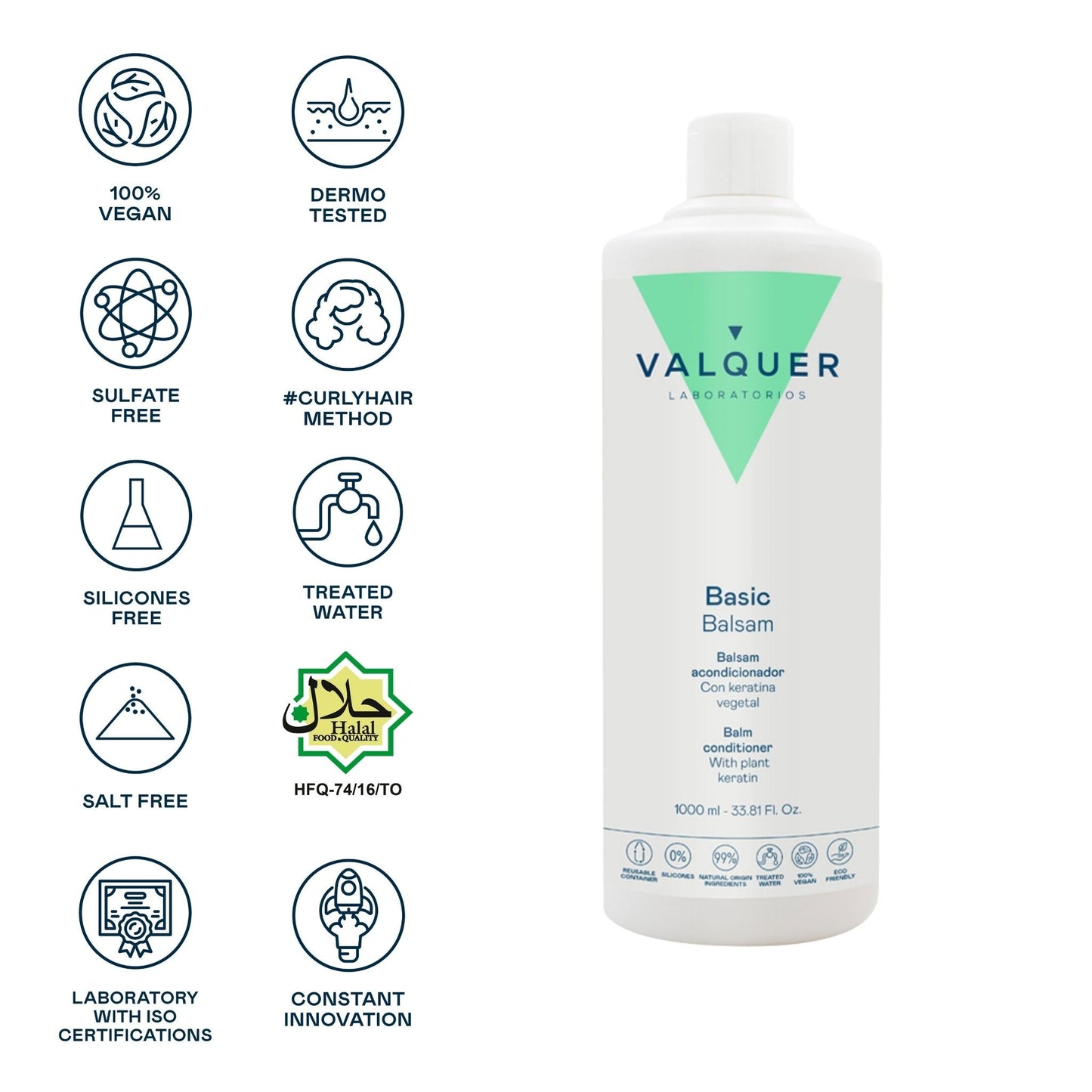 Bálsamo Acondicionador Capilar 1L - Valquer® | Suavidad y Brillo Profesional