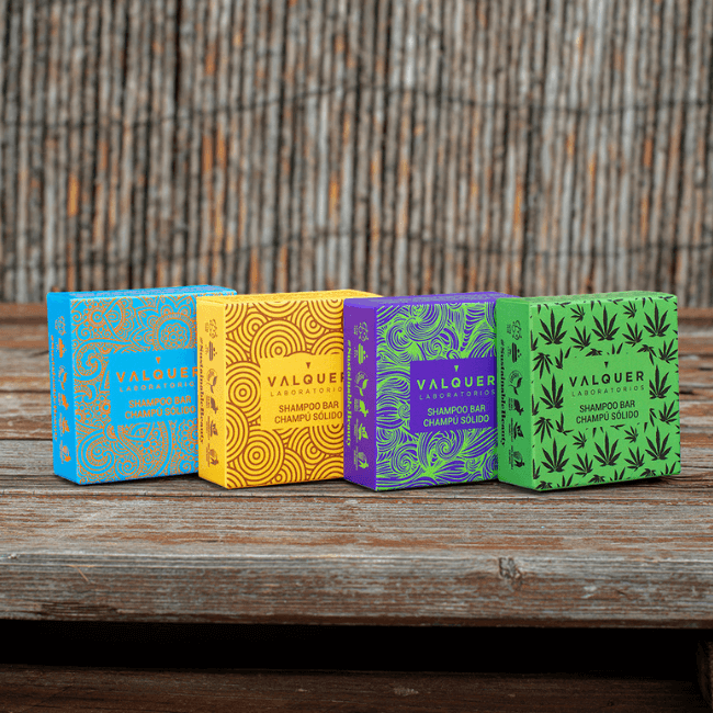 Pack 4 champús sólidos exóticos: Acid, Luxe, Sunrise y Hemp - 200 g