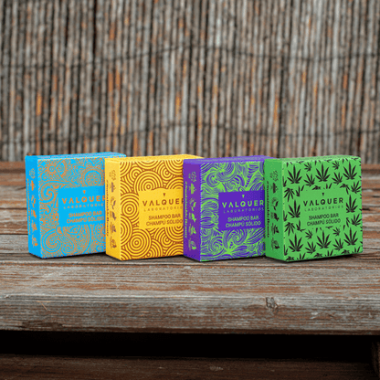 Pack 4 champús sólidos exóticos: Acid, Luxe, Sunrise y Hemp - 200 g