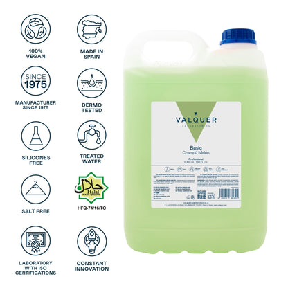 Champú Melón Sin Sal 5L - Panthenol Pro-Vitamina B5 | Valquer® Peluquería