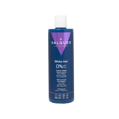Champú Cabello Blanco y Gris 400ml - 0% Sin Sulfatos | Valquer® Canas