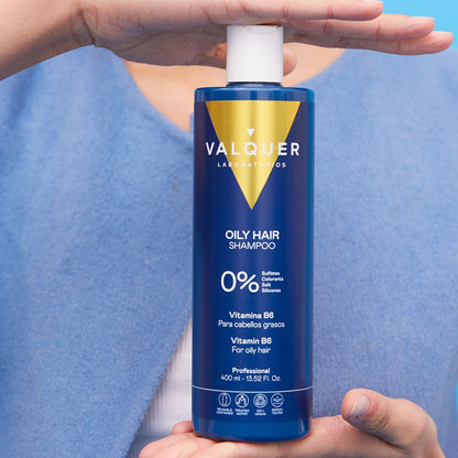 Champú Cabello Graso 400ml - 0% Sin Sulfatos | Valquer® Antigrasa Regulador