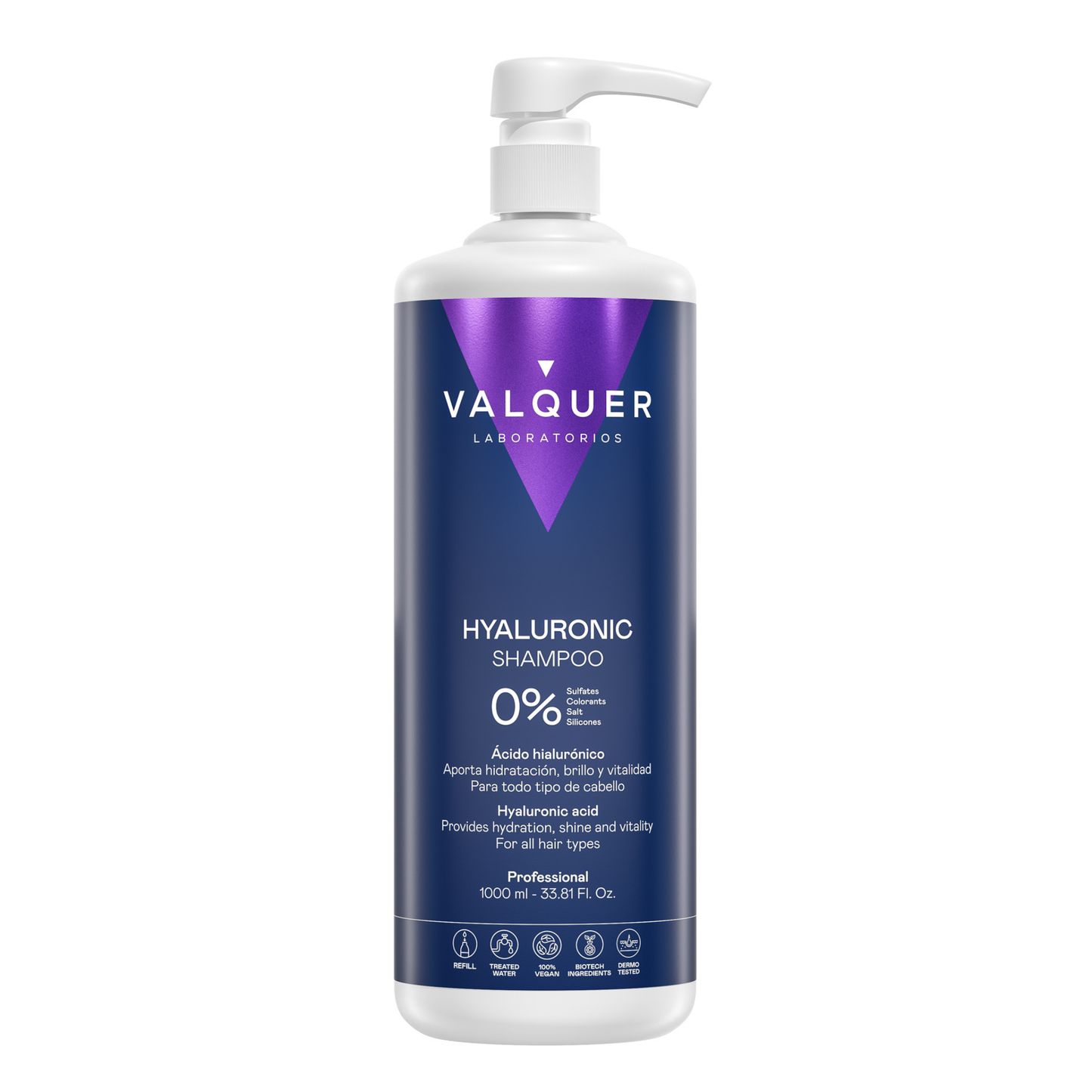 Champú Ácido Hialurónico 400ml - 0% Sin Sulfatos | Valquer® Hidratación Profunda