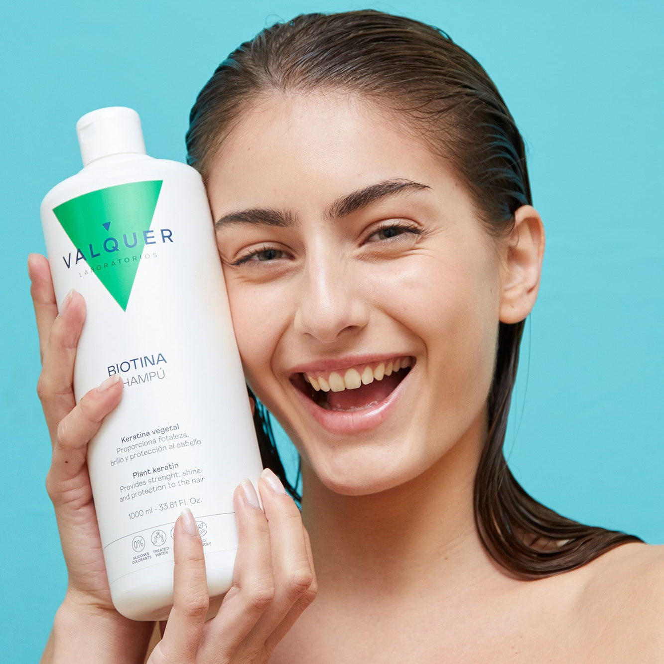 Champú Biotina Keratina 1L - Fortalecedor Anticaída | Valquer® Vegano