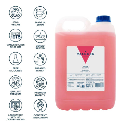 Champú Profesional Fresa 5000ml - Valquer® Peluquería | Aroma Natural