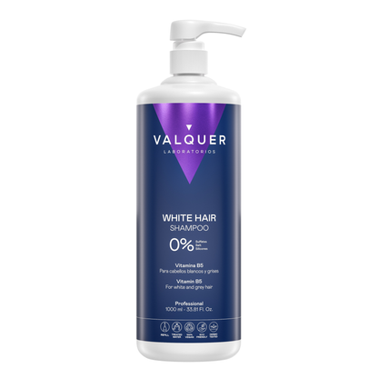 Champú Cabello Blanco y Gris 400ml - 0% Sin Sulfatos | Valquer® Canas