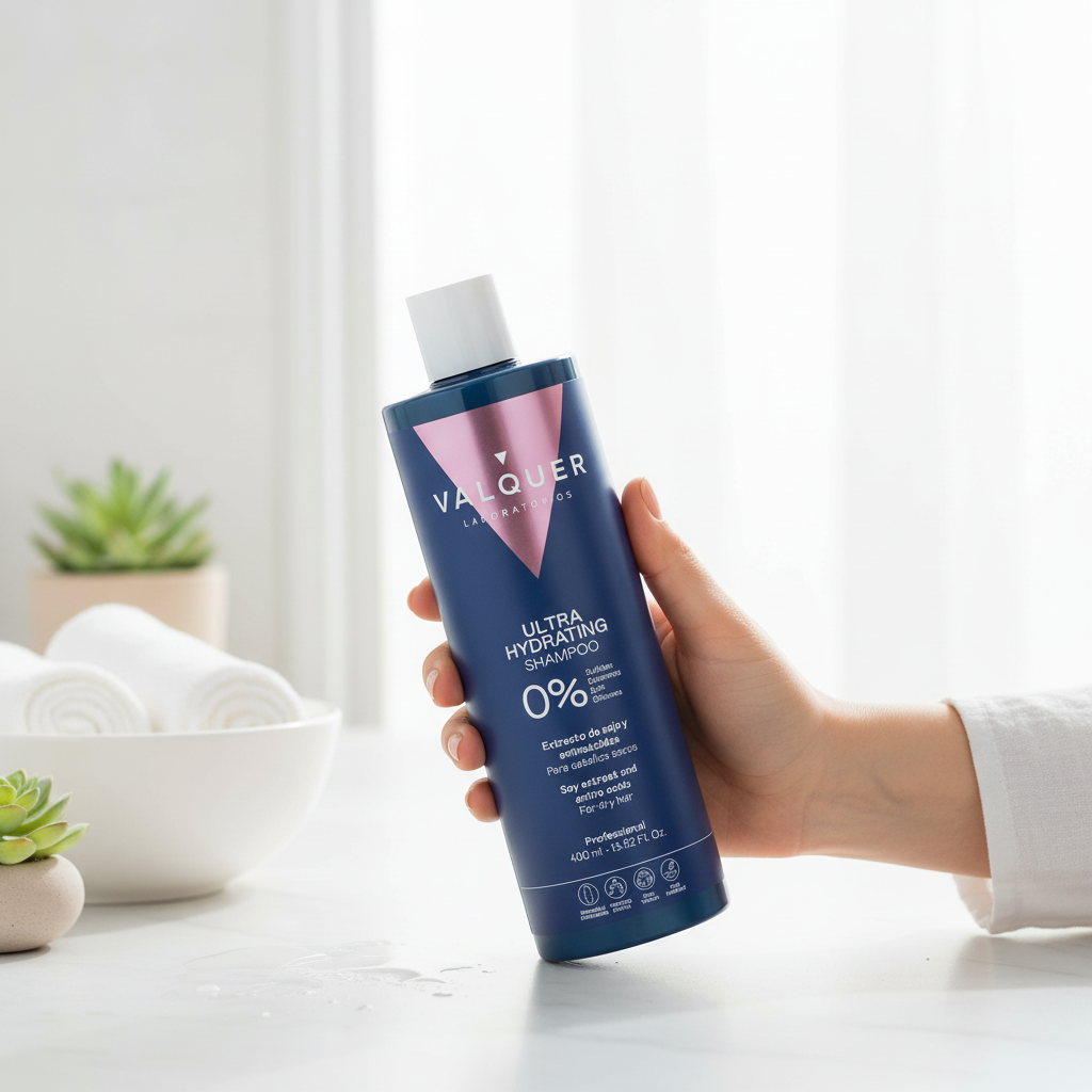 Champú Hidratante Cabello Seco 400ml - 0% Sin Sulfatos | Valquer® Nutrición Profunda