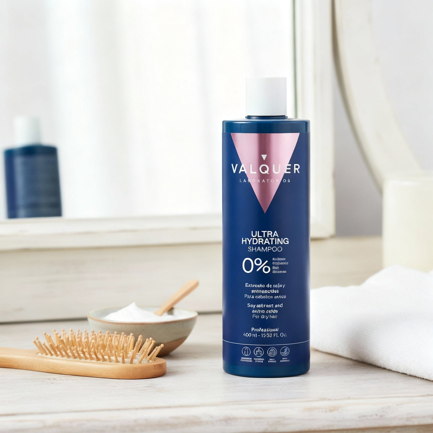 Champú Hidratante Cabello Seco 400ml - 0% Sin Sulfatos | Valquer® Nutrición Profunda