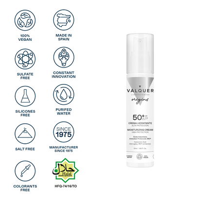 Crema Hidratante con Alta Protección Solar SPF 50 – UVA/UVB + Hydromanil® - 50 ml