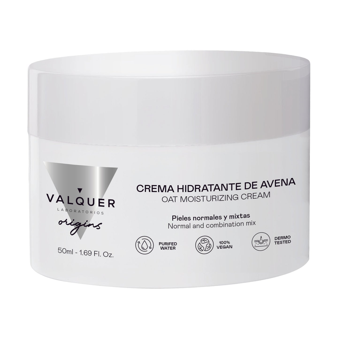 Crema Facial Hidratante Avena 200ml - Piel Normal Mixta | Valquer® Vegana Halal