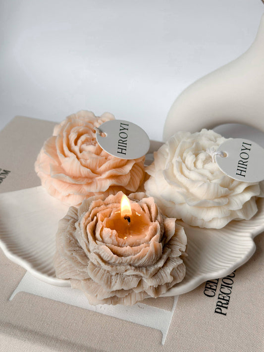 Vela de flor de peonía: Beige