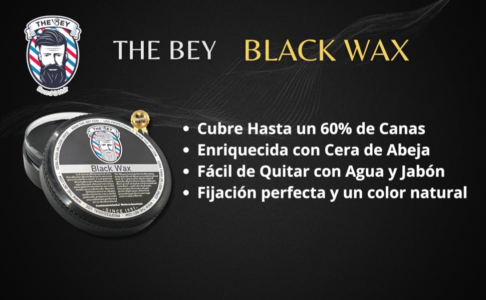 The Bey Black Wax – Cera Color Temporal para Cabello (toque oscuro)