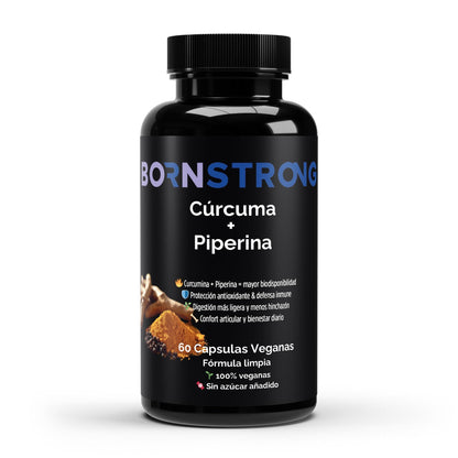 Cúrcuma + Piperina • Antinflamación Natural • Digestión Fluida • Defensas Activas