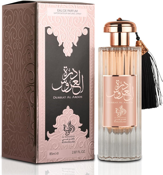 Al Wataniah Durrat Al Aroos - Perfume Floral y Afrutado de 85ml - Aroma Delicado y Elegante - Ideal para Uso Diario y Ocasiones Especiales