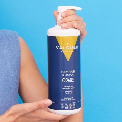 Champú Cabello Graso 400ml - 0% Sin Sulfatos | Valquer® Antigrasa Regulador