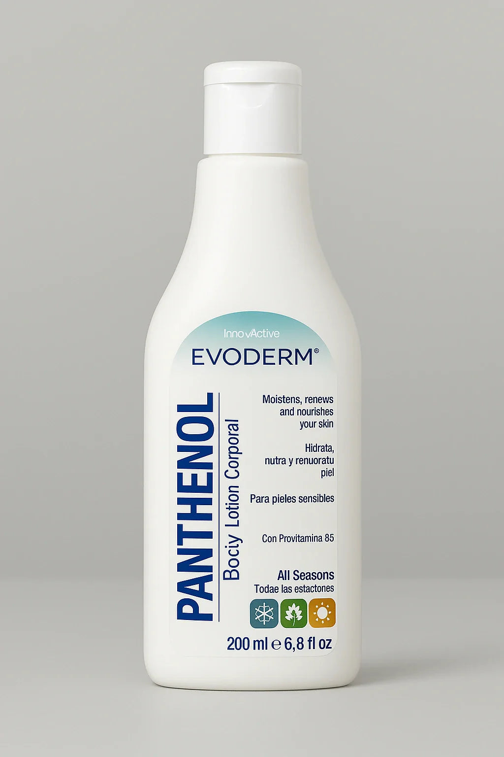EVODERM Panthenol Loción Corporal 200 ml – Hidratante para piel sensible con Provitamina B5