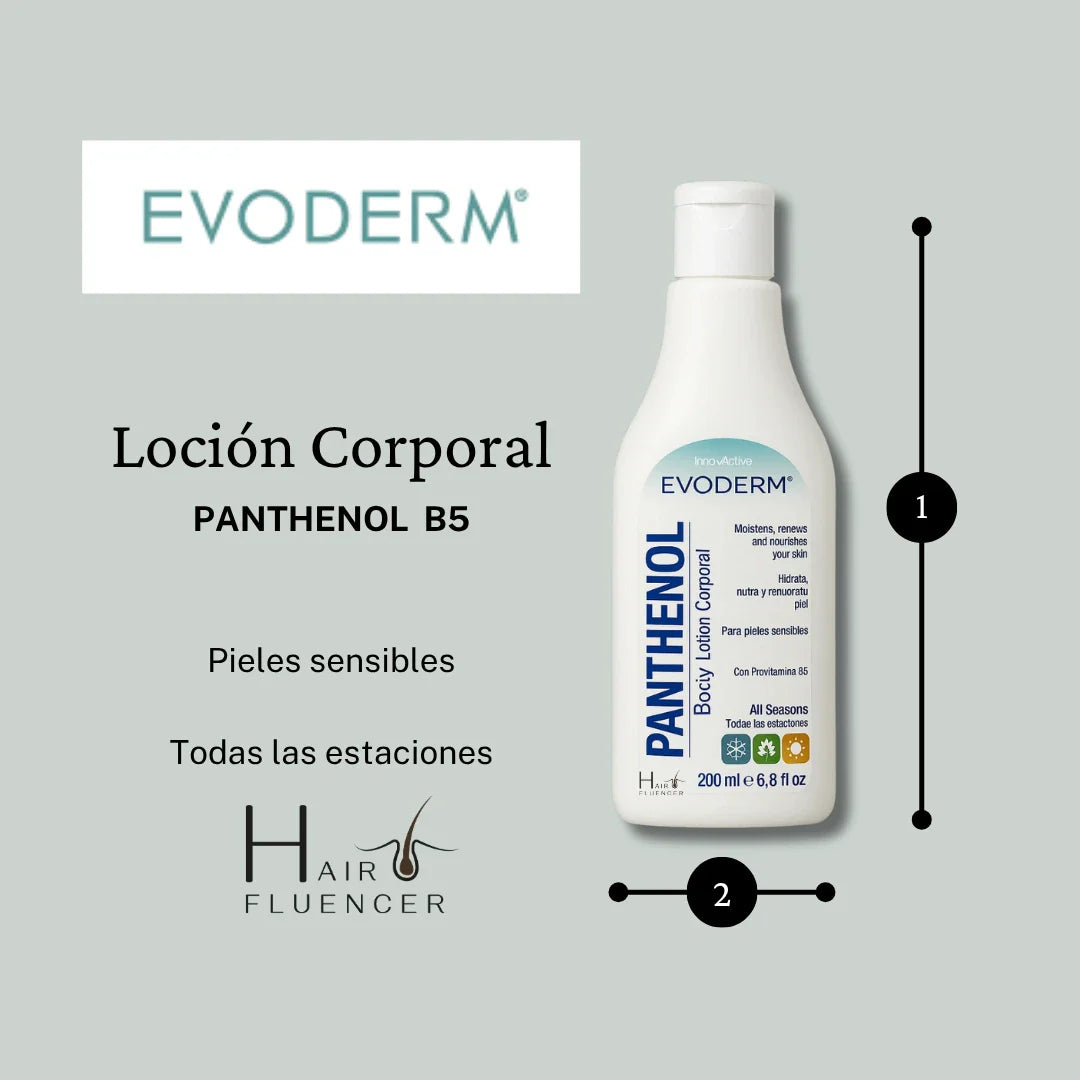 EVODERM Panthenol Loción Corporal 200 ml – Hidratante para piel sensible con Provitamina B5