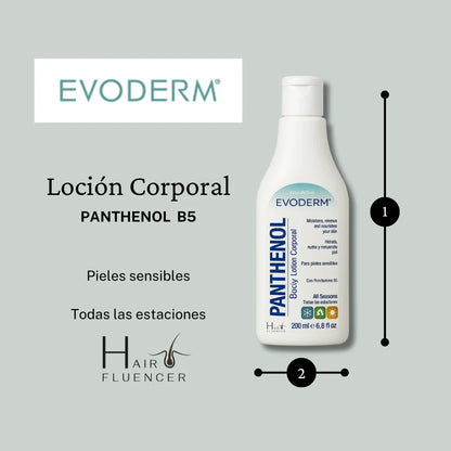 EVODERM Panthenol Loción Corporal 200 ml – Hidratante para piel sensible con Provitamina B5