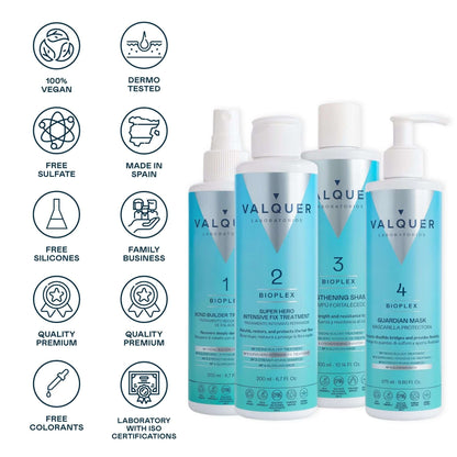 Estuche Bioplex 975ml - Tratamiento Completo Reconstrucción Capilar | Valquer®