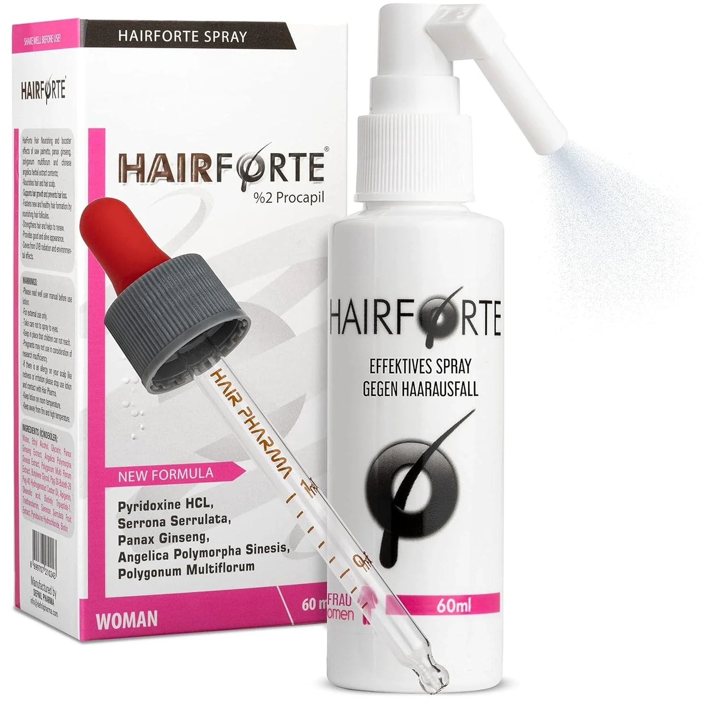 Hairforte Spray Capilar para Hombre y mujer (60 ml) - Densidad y Fuerza