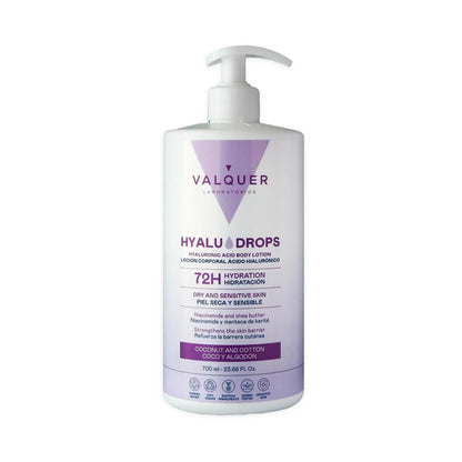Hyaludrops Loción Corporal Coco y Algodón – Hidratación 72H - 700 ml