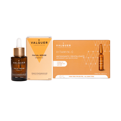 Pack Facial Vitamina C Ácido Hialurónico Serum Ampollas | Valquer