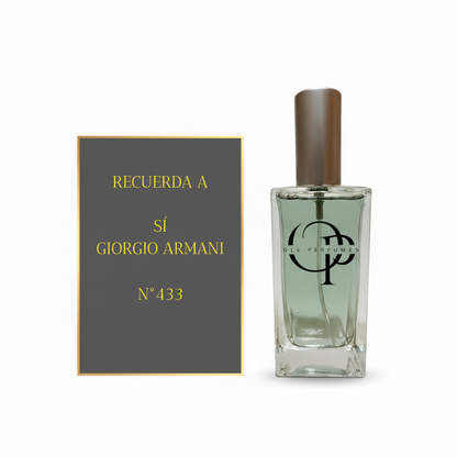 Perfume inspirado en Sì de Giorgio Armani con fondo blanco