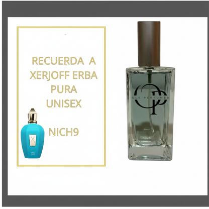 Perfume inspirado en Erba Pura de Xerjoff unisex con fondo blanco