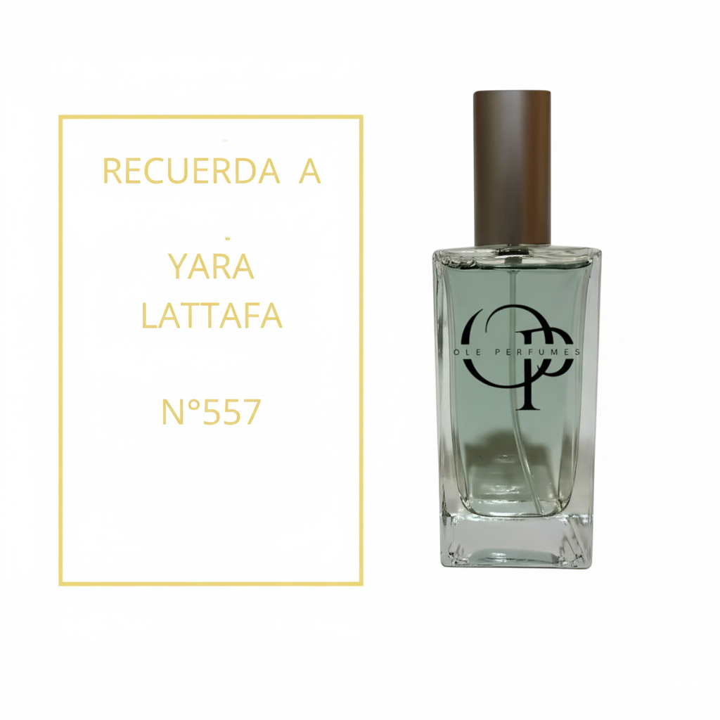 Perfume inspirado en Yara de Lattafa con fondo blanco