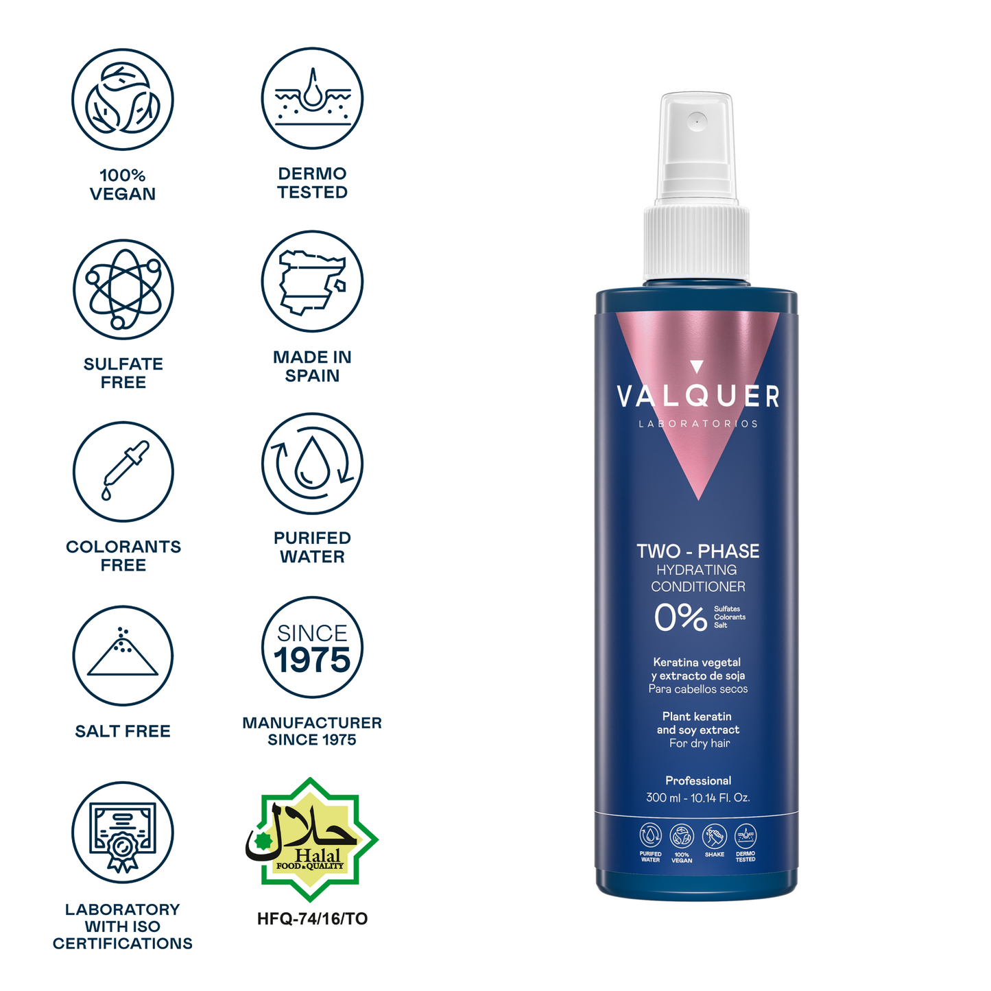 Acondicionador Bifásico Ultrahidratante 300ml - Cabellos Secos | Valquer® Sin Aclarado