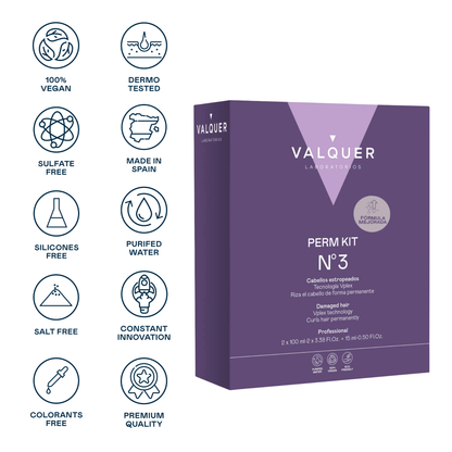 Kit Profesional para Permanente Nº3 – Cabello Dañado | Recupera, Riza y Repara - 210 ml