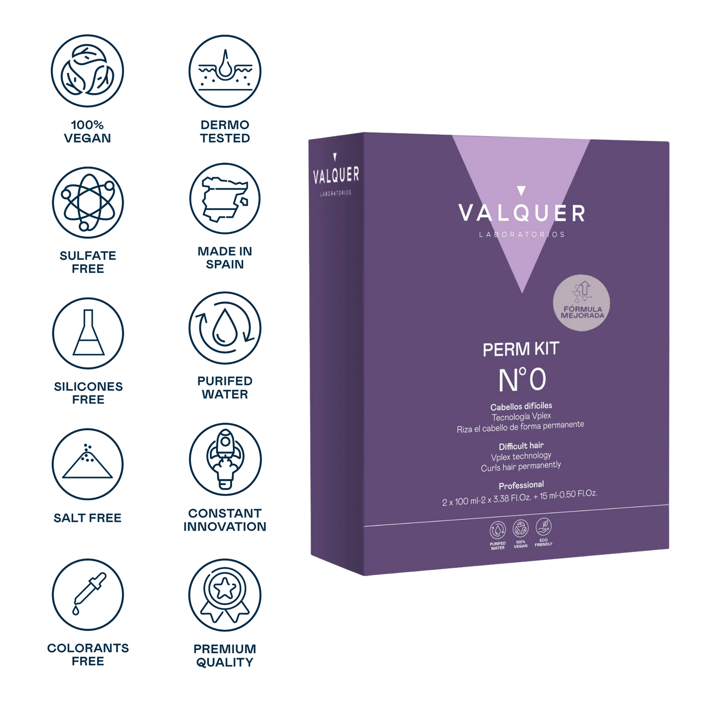 Kit Profesional para Permanente Nº0  – Cabello Difícil | 2 Pasos + Acondicionador Efecto Seda