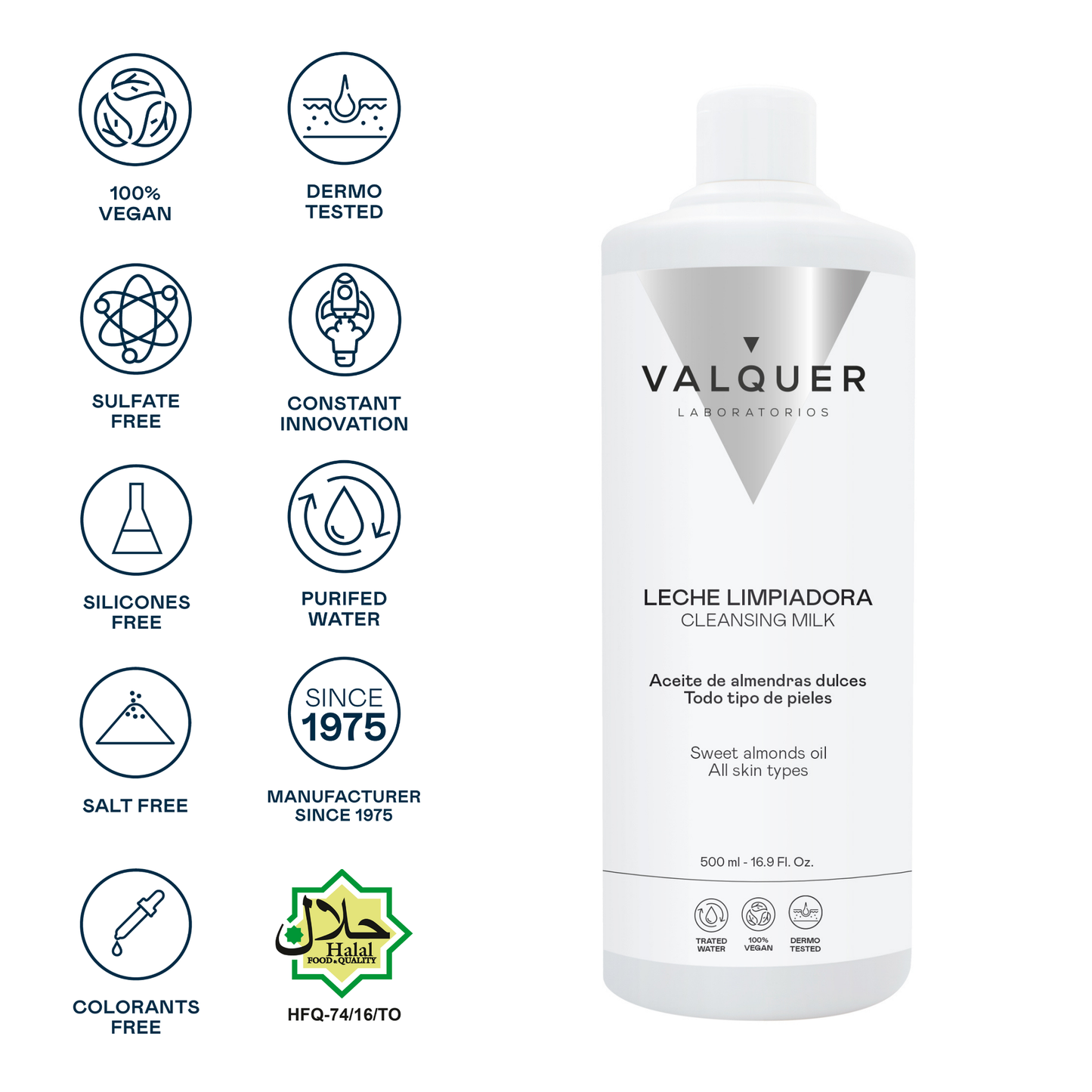 Leche Limpiadora Facial – Limpieza Profunda, Hidratación y Suavidad Natural - 500 ml