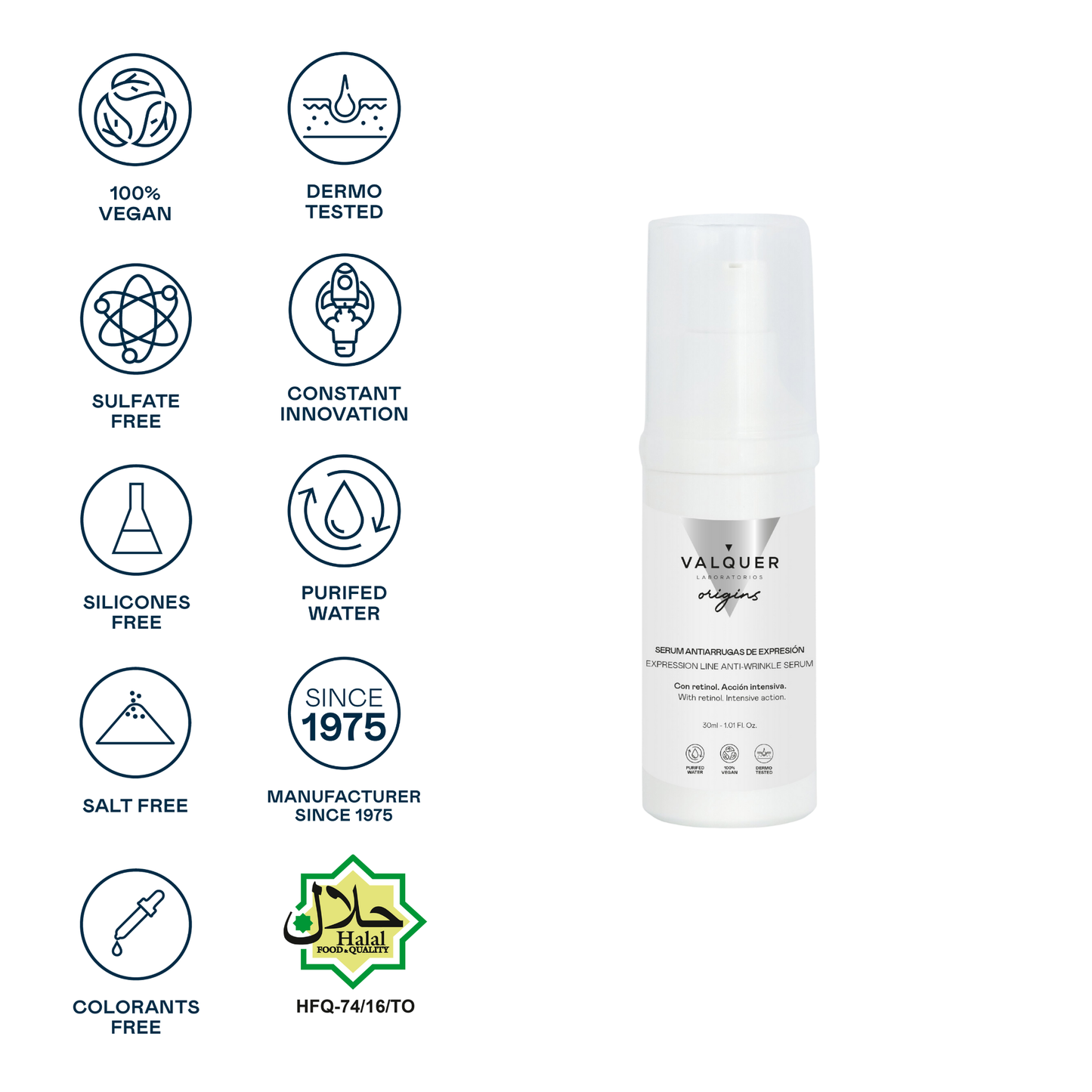 Sérum Facial Antiarrugas de Expresión – Acción Intensiva con Retinol - 30 ml