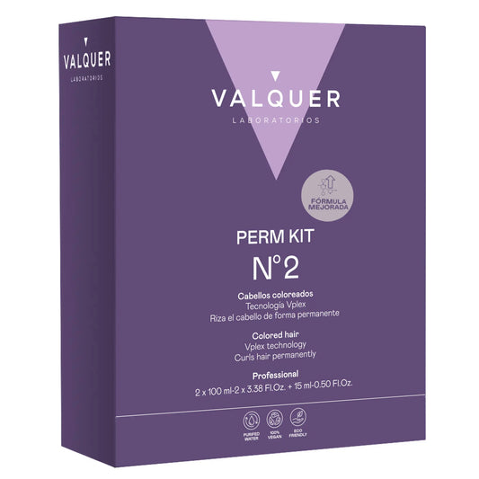 Kit Profesional para Permanente Nº 2 Valquer 210ml - Cabello Teñido Tratamiento Rizado Profesional