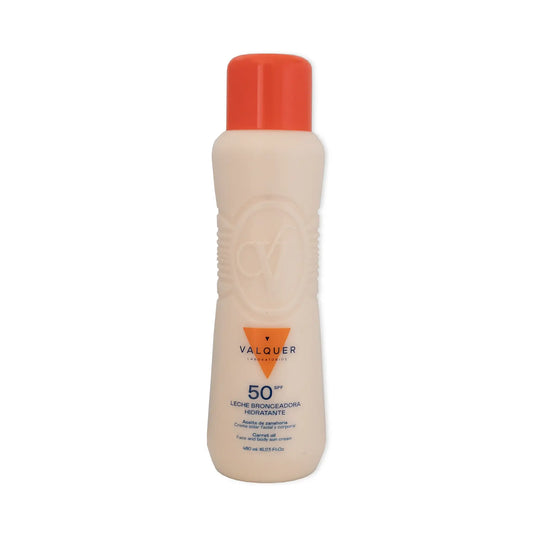 Leche hidratante bronceadora de zanahorias facial y corporal SPF 50 - 480 ml
