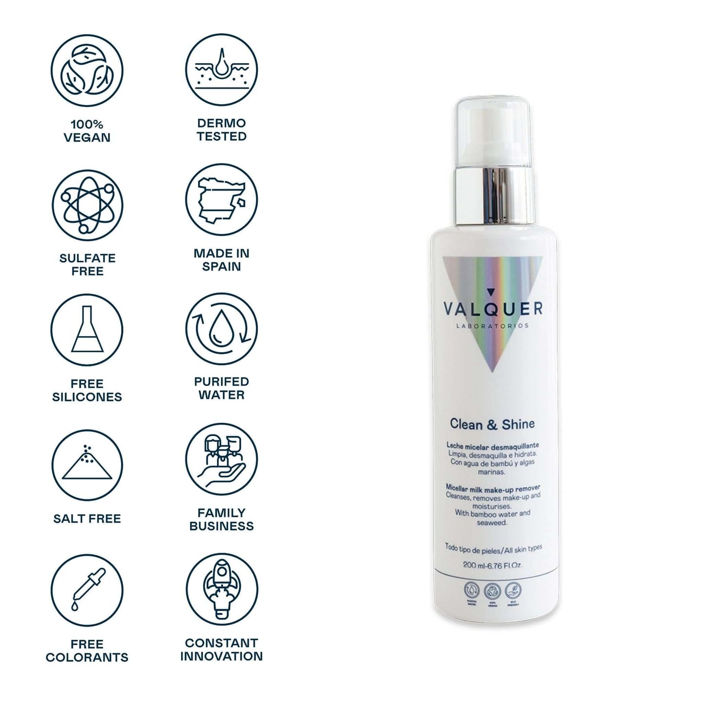 Leche facial micelar desmaquillante - 200 ml