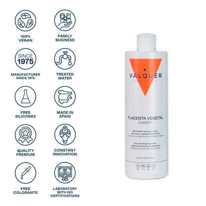 Champú Placenta Vegetal 500ml - Anticaída Anticaspa Antigrasa | Valquer®