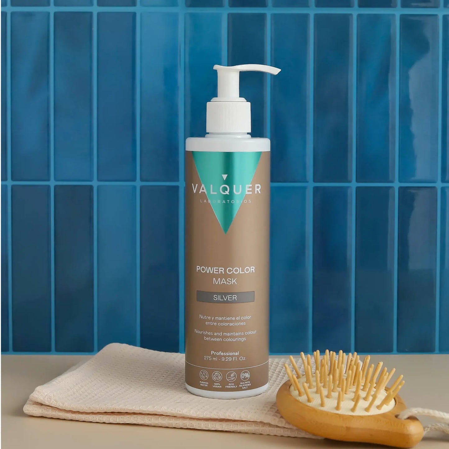 Mascarilla Color Gris Plata Power Color Valquer 275ml - Tinte Sin Amoniaco Profesional Tono Plateado