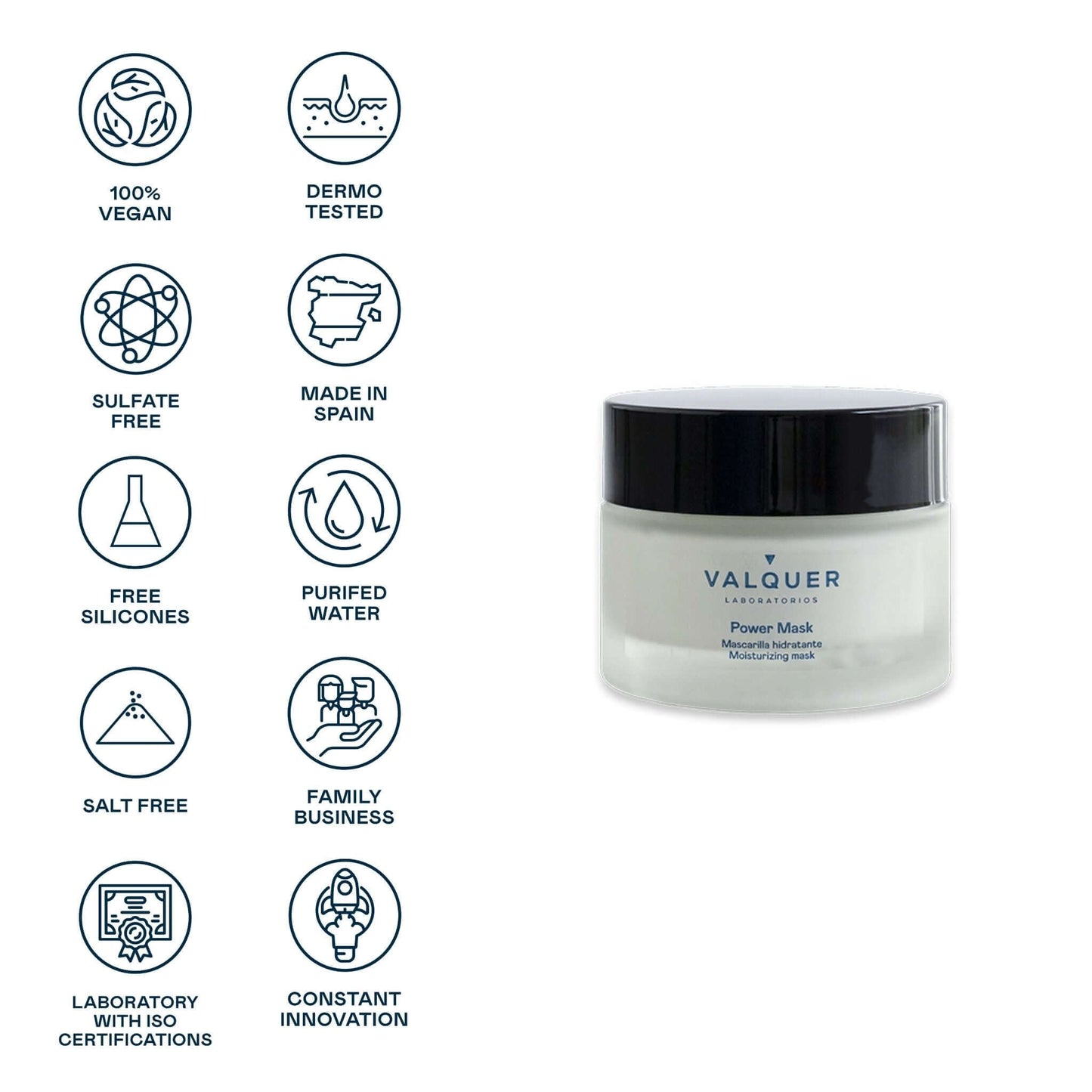 Mascarilla Facial Hidratante 50ml Ácido Hialurónico | Valquer