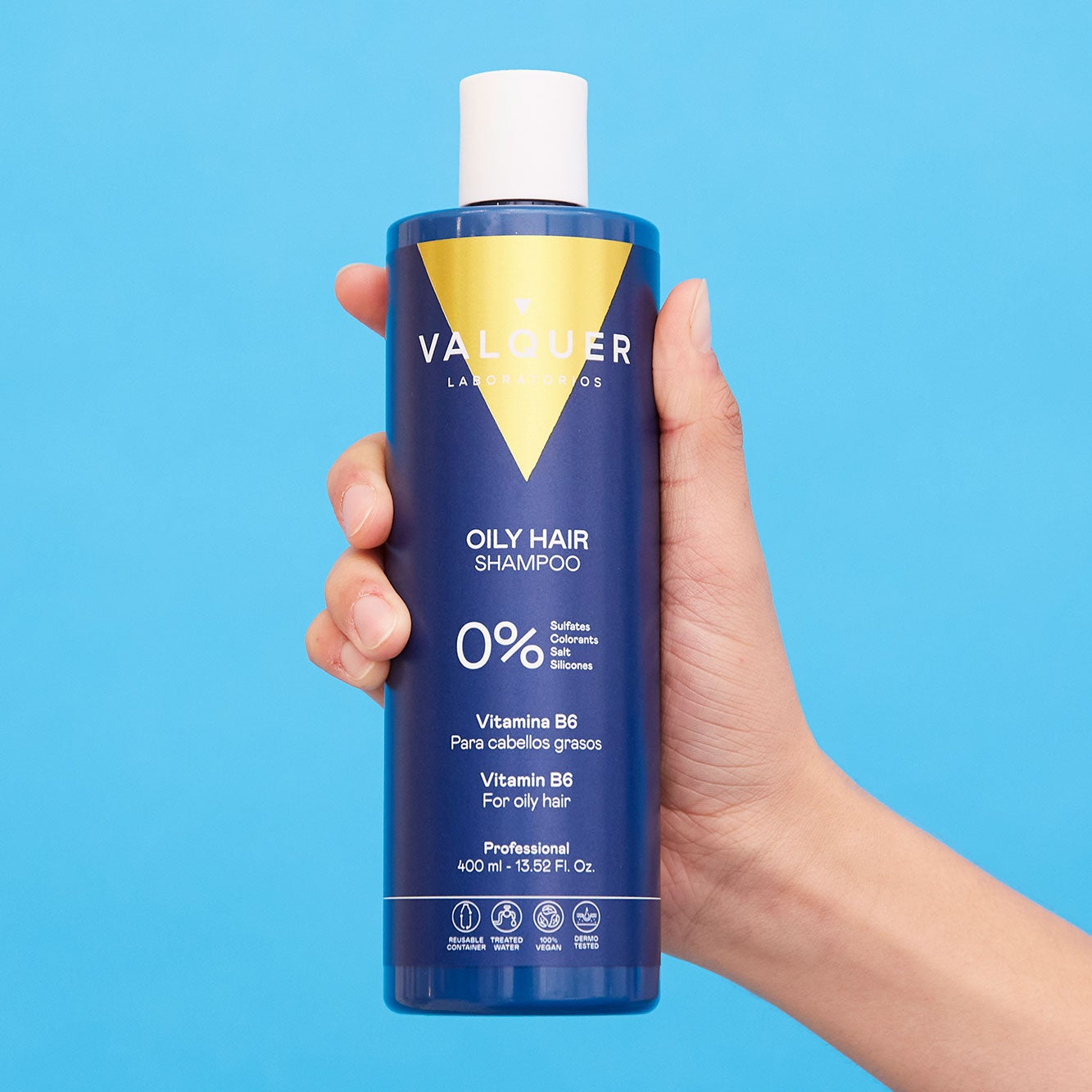 Champú Cabello Graso 400ml - 0% Sin Sulfatos | Valquer® Antigrasa Regulador